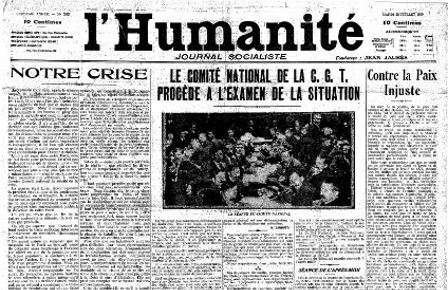 L'Humanité, ejemplar del 22 de julio de 191 L'Humanité, ejemplar del 22 de julio de 191